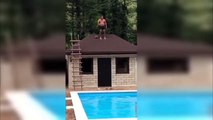 Ivre, il veut sauter dans la piscine mais se fracasse le crane !!
