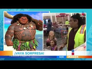 ¡Niñas se emocionan al encontrarse con un personaje de Moana! | Noticias con Paco Zea