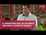 Peña Nieto inaugura en Tabasco planta de tableros