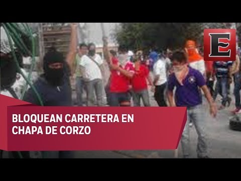 Normalistas causan destrozos en Tuxtla Gutiérrez