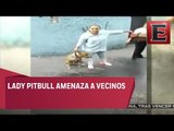 Fuerte imágenes: Denuncian a #LadyPitbull por incitar pelea entre mascotas