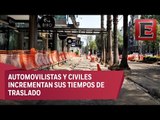 Obras viales en la CDMX complican el tránsito vehicular y peatonal