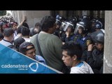 Invidentes vuelven a protestar en el Zócalo capitalino