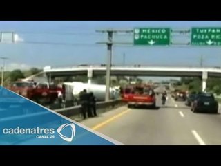 Cerrada autopista México-Tuxpan por accidente de pipa
