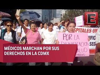 Médicos marchan en contra del recorte al sector salud