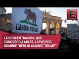 Alemanes repudian en Berlín la construcción del muro de Trump