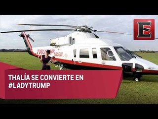 #LadyTrump, Thalía presume volar en helicóptero del magnate