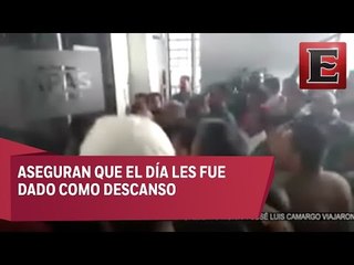 Trabajadores de Naucalpan protestan por descuento injustificado