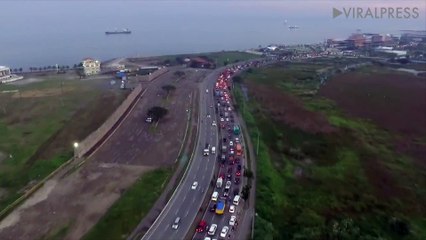 Drove View Of Rush Hour Traffic