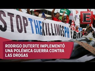 Video herunterladen: Protestas en Filipinas en rechazo a la guerra antinarcotráfico