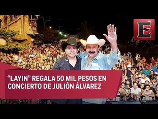 Layin que roba poquito, regala 50 mil pesos durante concierto