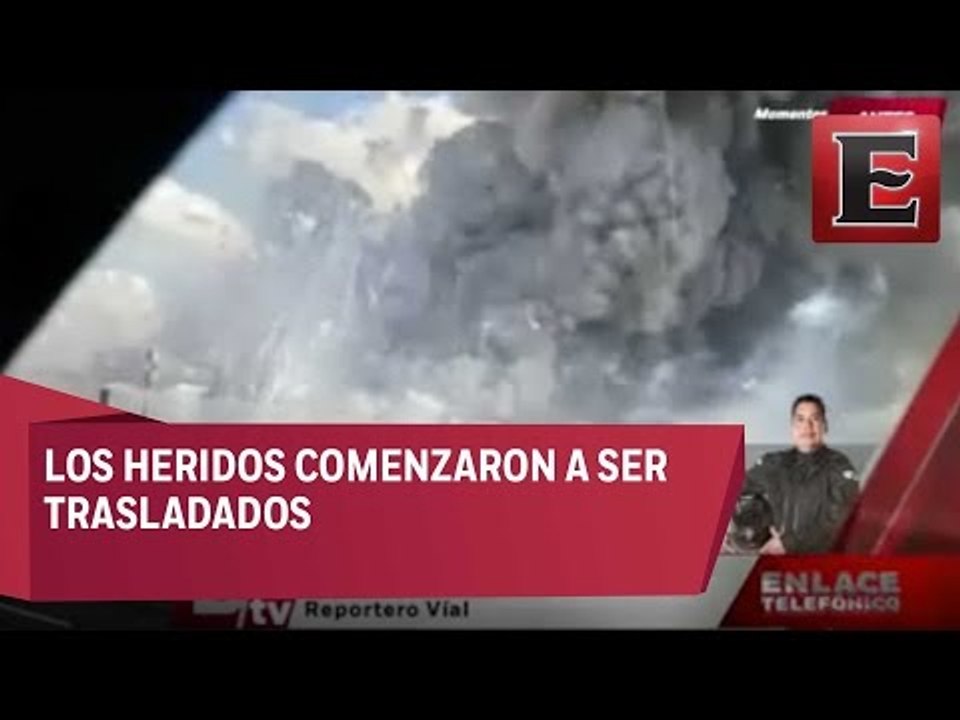 Grupos de emergencia arriban al mercado de San Pablito en Tultepec