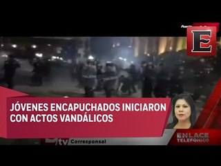 Protesta pacífica en Nuevo León termina en trifulca