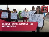 Ciudadanos y funcionarios protestan en Veracruz por gasolinazo