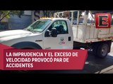 Conductor arrolla a ciclista y lesiona a dos peatones en Iztacalco