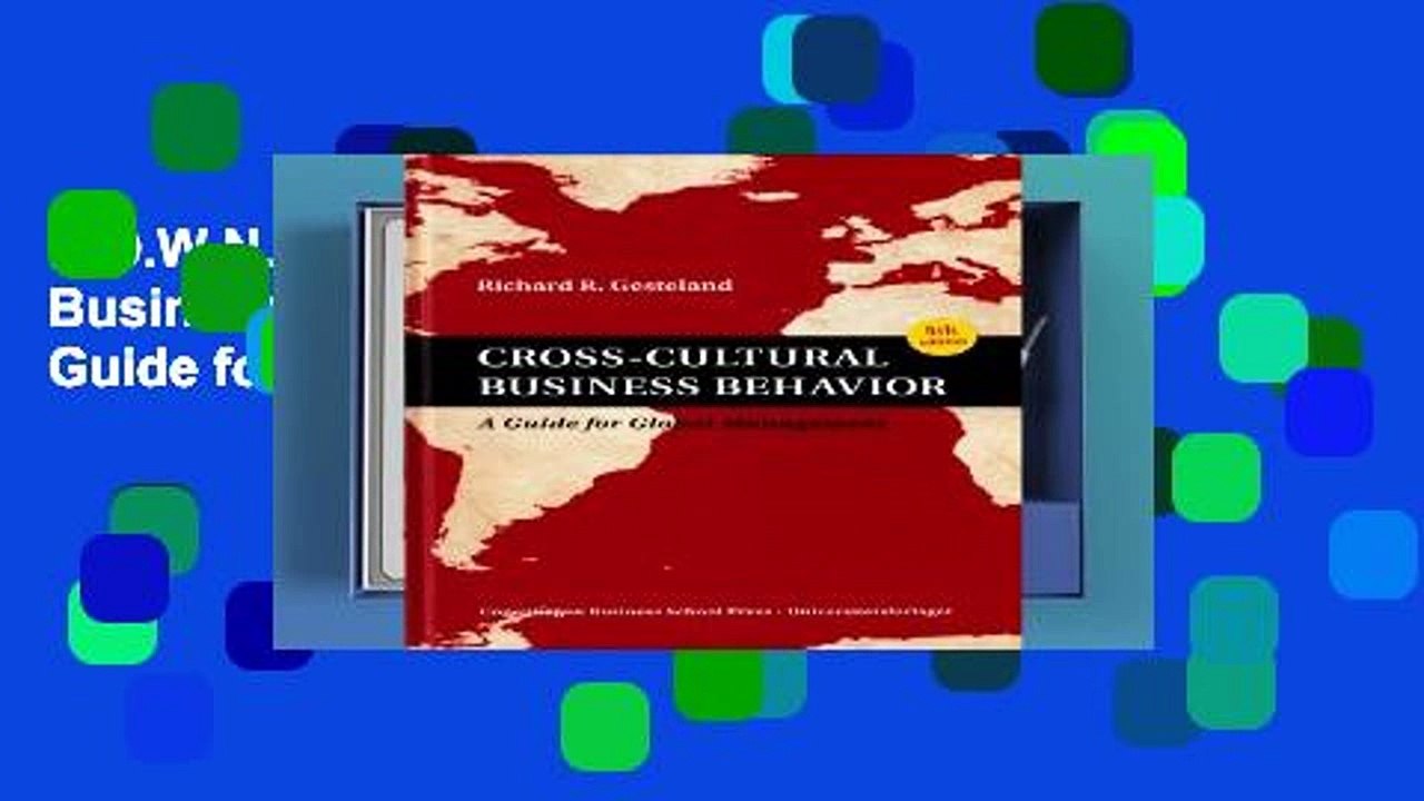 D.O.W.N.L.O.A.D [P.D.F] Cross-Cultural Business Behavior: A Guide for Global Management [E.P.U.B]