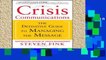 Review  Crisis Communications: The Definitive Guide to Managing the Message