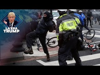 Activistas y policías chocan en Washington por investidura de Trump