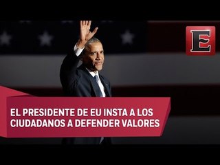Barack Obama ofrece discurso de despedida en Chicago