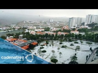 ¡Navidad adelantada! con granizada en Huixquilucan, Edo. México