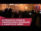 Enfrentamiento entre manifestantes y policías en Ucrania