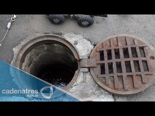 Rescatan a hombre que cayó y pasó la noche en las alcantarillas del DF