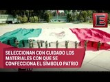 La elaboración de banderas mexicanas monumentales