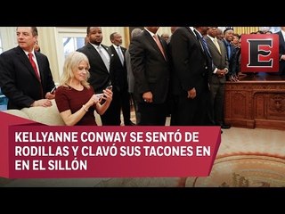 Asesora de Trump desata polémica por su postura en un sofá del despacho Oval