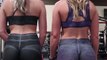 2 jolies filles vont à la gym en body painting et personne ne s'en rend compte