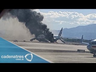 ¡Fuego en Las Vegas! Se incendia avión en aeropuerto