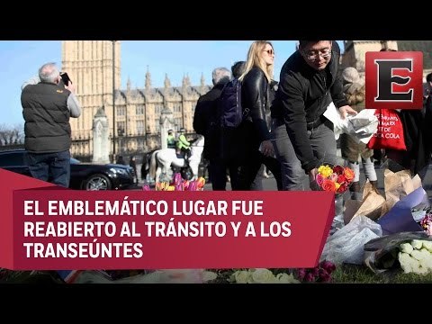 Atentado en Londres: Ofrenda floral en el puente de Westminster por los caídos