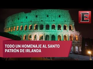 El Coliseo romano se tiñe de verde por San Patricio