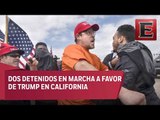 Opositores y simpatizantes de Trump chocan en Los Ángeles