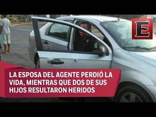 Atacan a tiros a policía y a su familia en Cancún