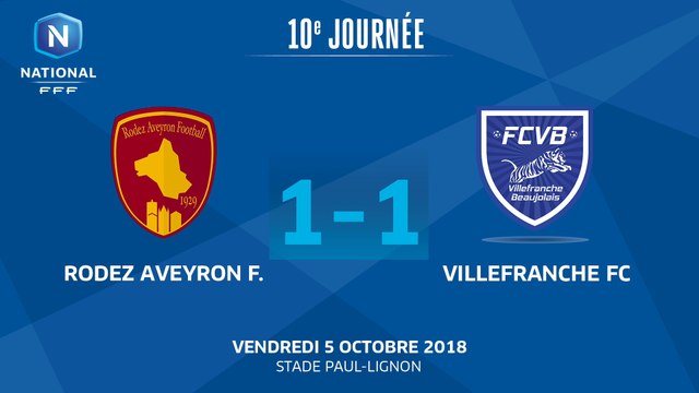 J10 : Rodez Aveyron F - Villefranche FC (1-1), le résumé