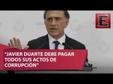 Logramos la detención de Javier Duarte, se hará justicia: Yunes Linares