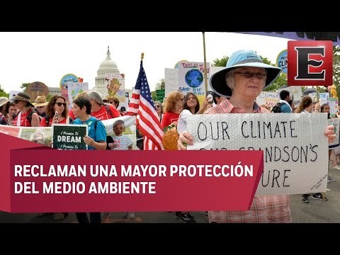 Ambientalistas protestan contra las políticas ambientales de Trump