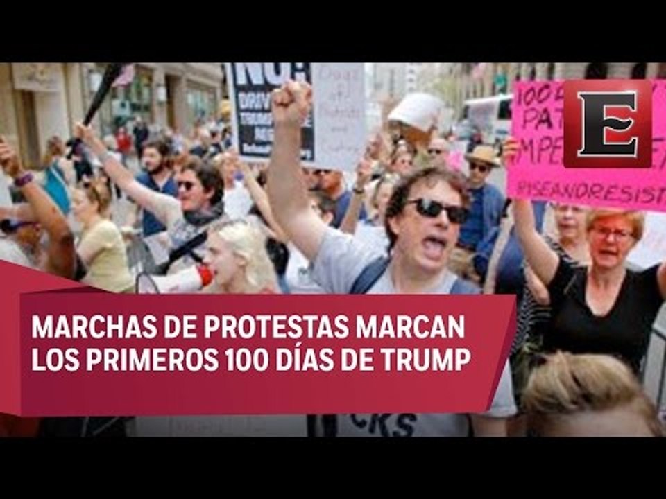 Trump celebra 100 días de gobierno entre marchas y protestas