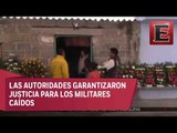 Realizan ceremonia de cuerpo presente a militares caídos en Puebla