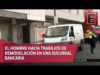 Muere trabajador al colapsar barda de banco en la colonia Del Valle