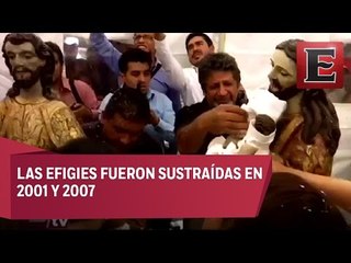 Recuperan figuras de arte sacro robadas a iglesia de Hidalgo