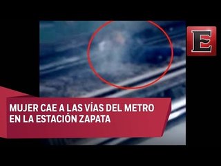 Cae mujer a vías del Metro y se salva de morir