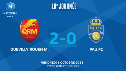 J10 : Quevilly Rouen M. – Pau FC (2-0), le résumé