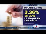 Diciembre 2016 con la inflación más alta en dos años