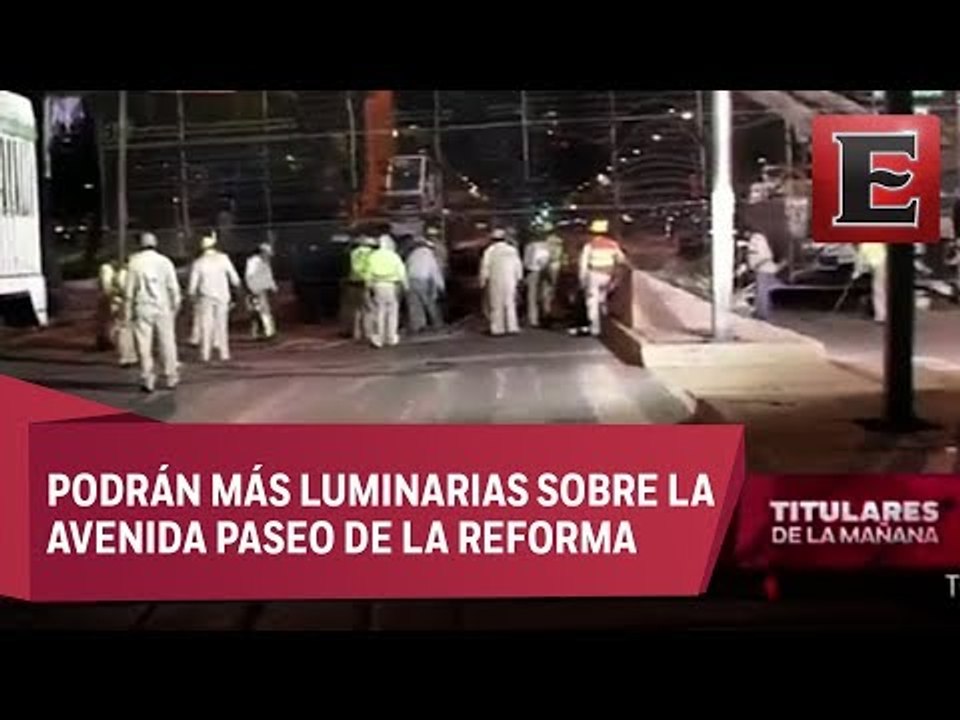 Colocan luminaria en el Ángel de la Independencia por fiestas patrias