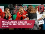 Angélica Rivera encabeza recolección de víveres en centro de acopio en Campo Marte