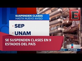 Se suspenden clases en nueve estados del país tras sismo de 7.1