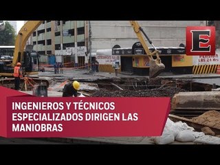 Tapan trabajadores socavón que se formó cerca de Paseo de la Reforma