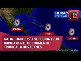Alerta de lluvias: Hay tres huracanes que azotan el Atlántico