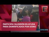 Viralizan foto de Felipe Calderón ayudando a damnificados